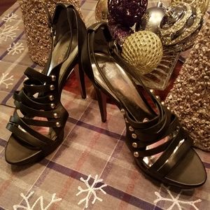 Black strappy heels